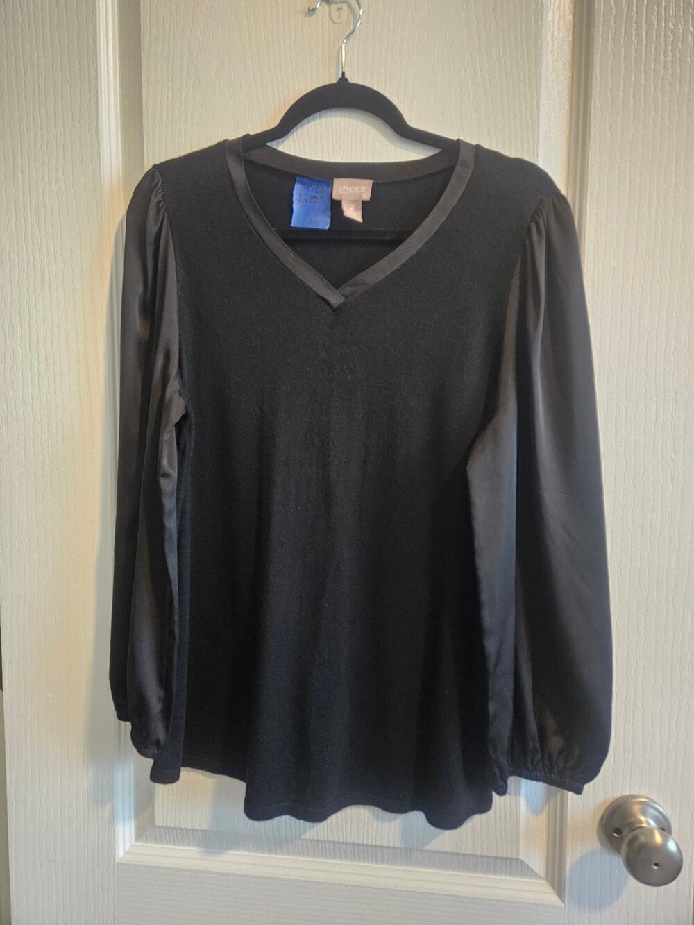 Chico's Women's V Neck Long Sleeve Sweater Top